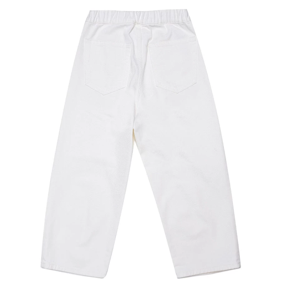 KIDS21 Ivory Wide Leg Jeans for Kids - Comfortable Stretch Denim Pants