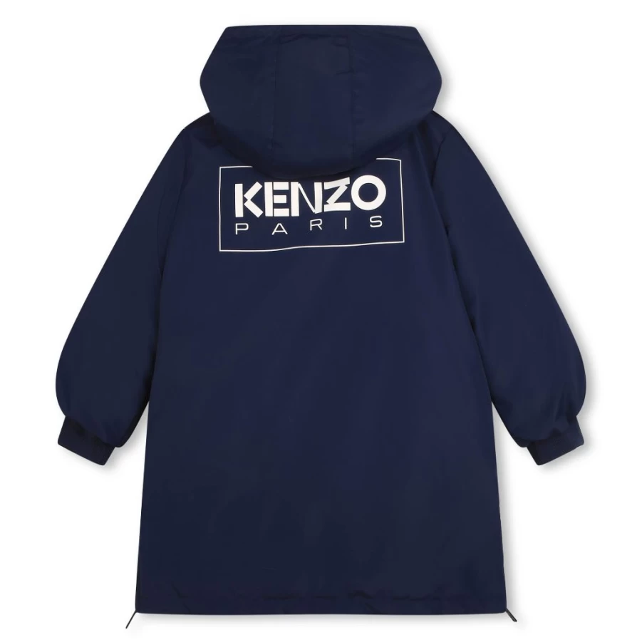 KIDS21 Navy Logo Puffer Jacket for Kids | Kenzo Style Winter Coat