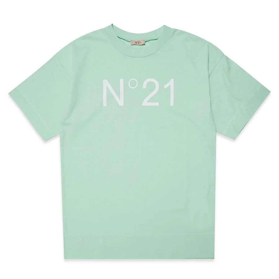KIDS21 Green Logo Printed T-Shirt for Kids - Comfortable Cotton Tee with Brand Emblem