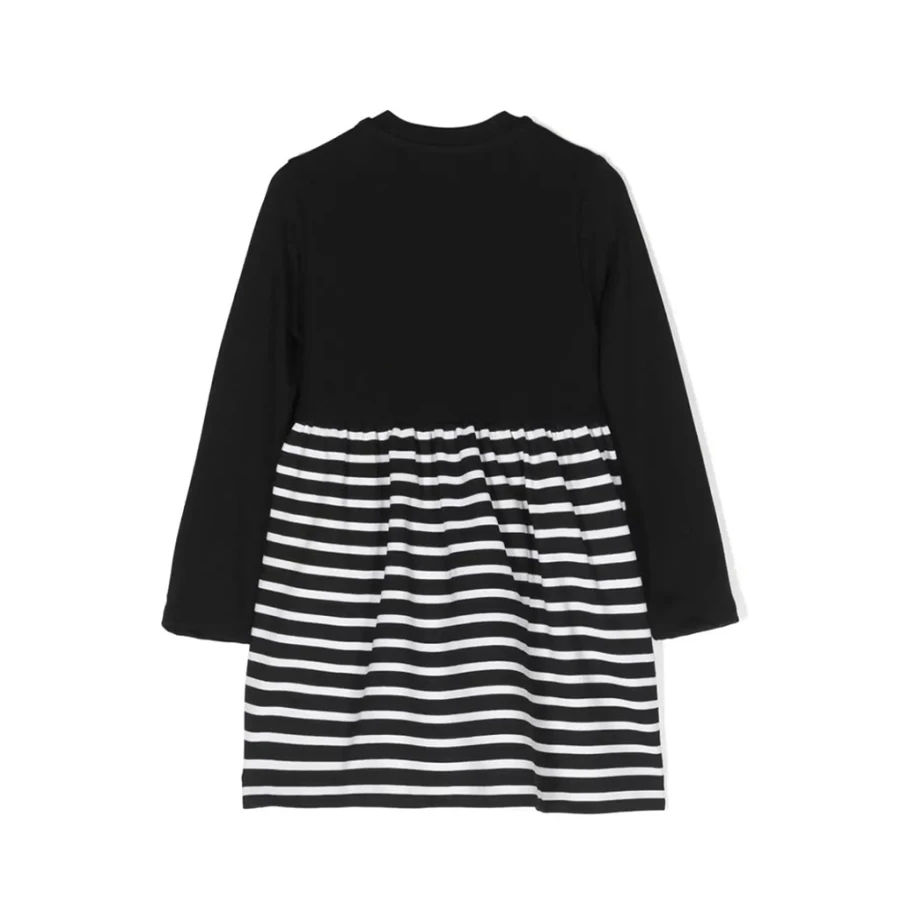 KIDS21 Black Logo Stripe Dress for Kids - Stylish & Comfortable