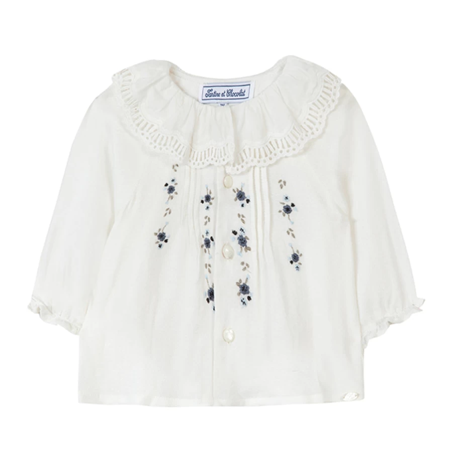 KIDS21 White Button Front Blouse for Girls - Stylish & Comfortable Top