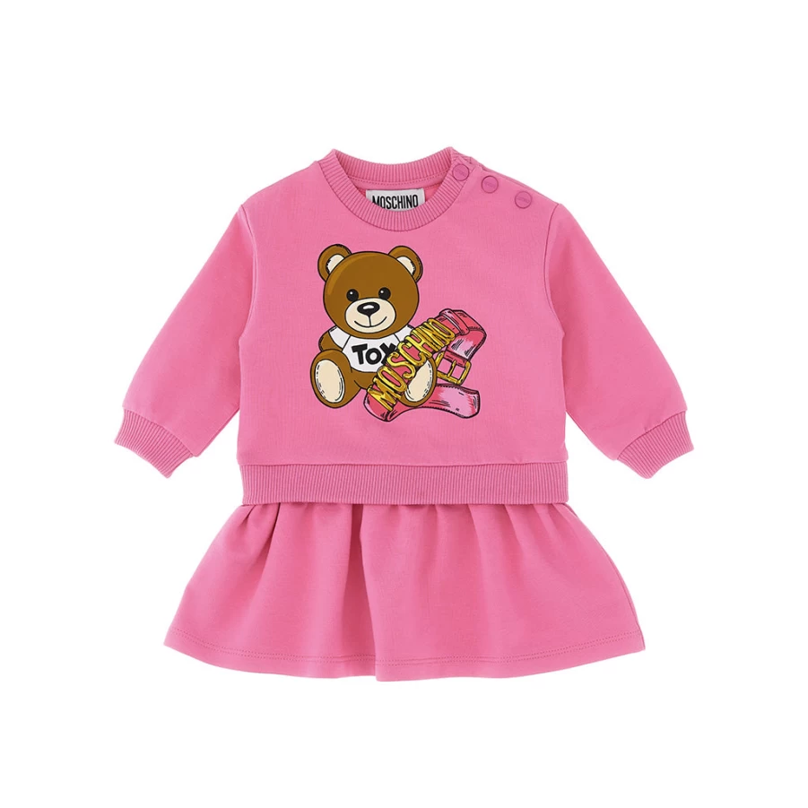 KIDS21 Fuchsia Plush Toy Bear Dress for Kids - Soft & Cute Teddy Bear Outfit