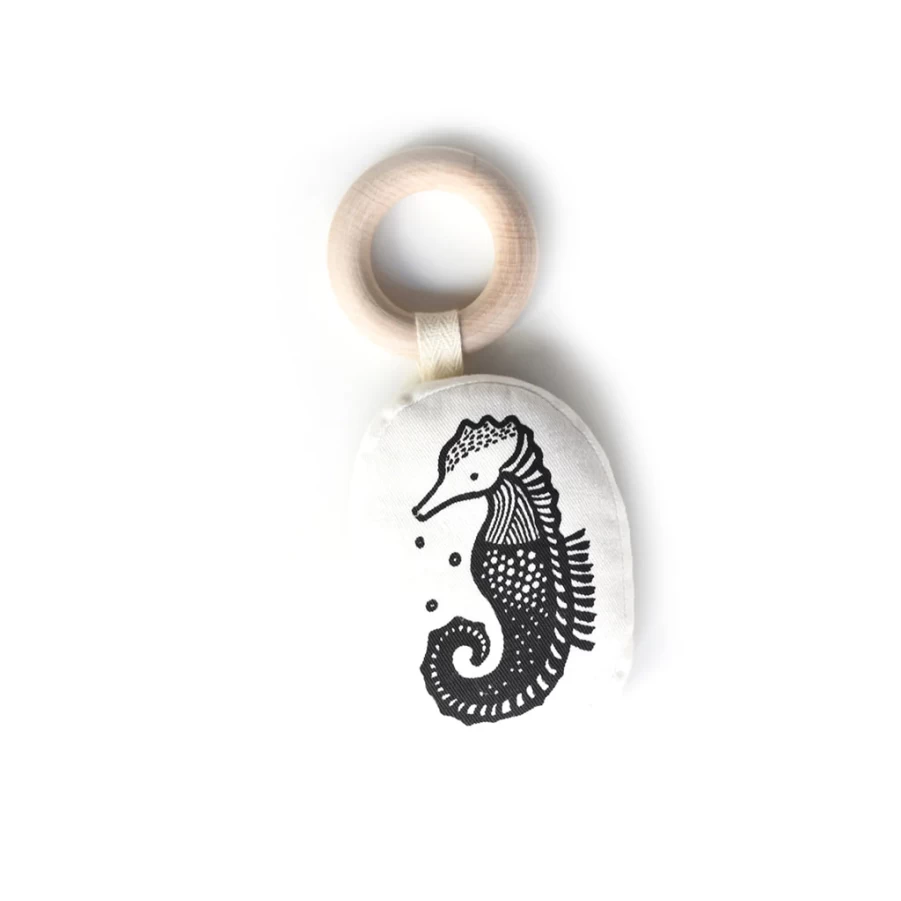 KIDS21 Organic Teether Seahorse for Babies - Safe Natural White Chew Toy for Soothing Gums