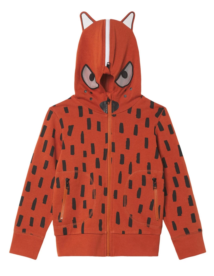 KIDS21 Brown Fox Dots Jersey Cardigan for Kids - Soft Knit Comfortable Sweater