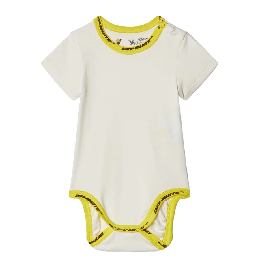 KIDS21 White Industrial Logo Bodysuit Set for Kids - Premium Quality Baby Clothing