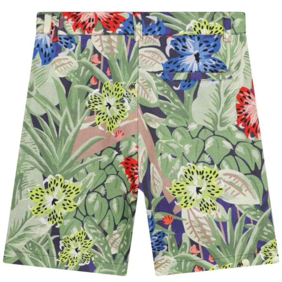 "KIDS21 Multi-Colored All-Over Greenhouse Print Bermuda Shorts for Kids"