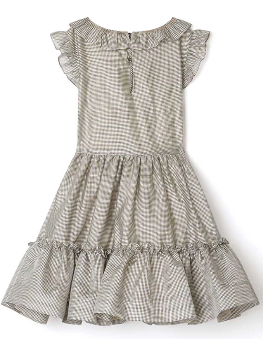 KIDS21 Silver Organza Lurex Bonheur Flower Girl Dress for Wedding Ceremonies