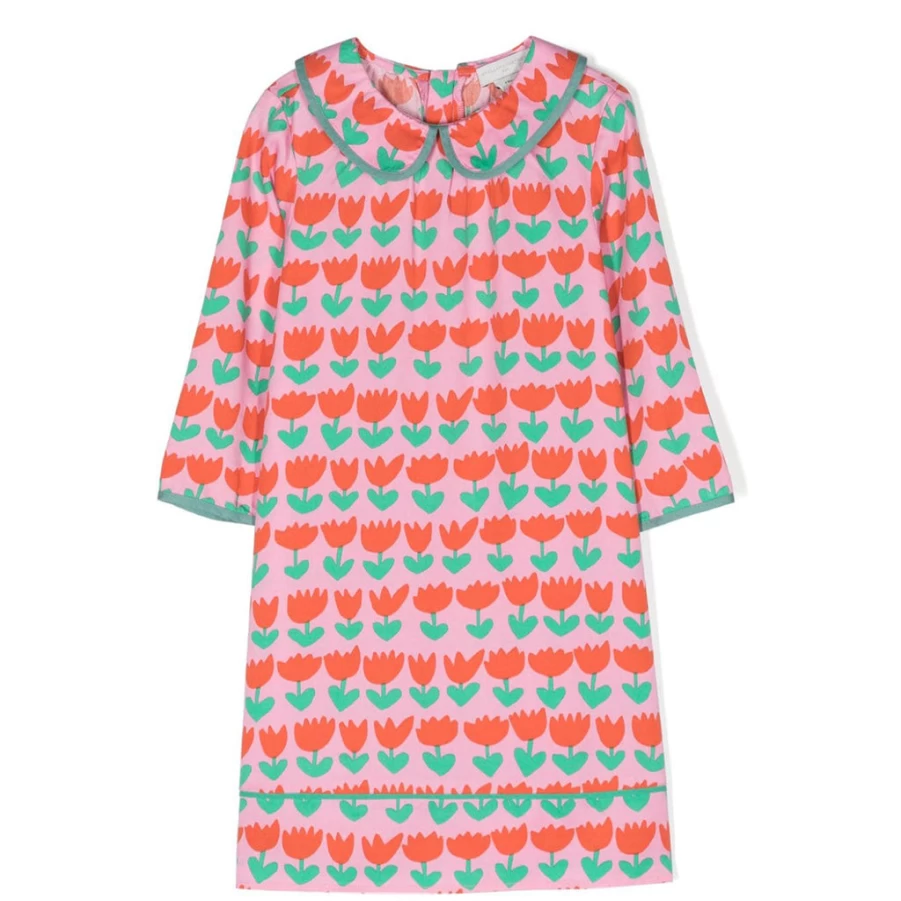 "KIDS21 Blue Tulips Dress for Kids - Floral Print Girls Dress"