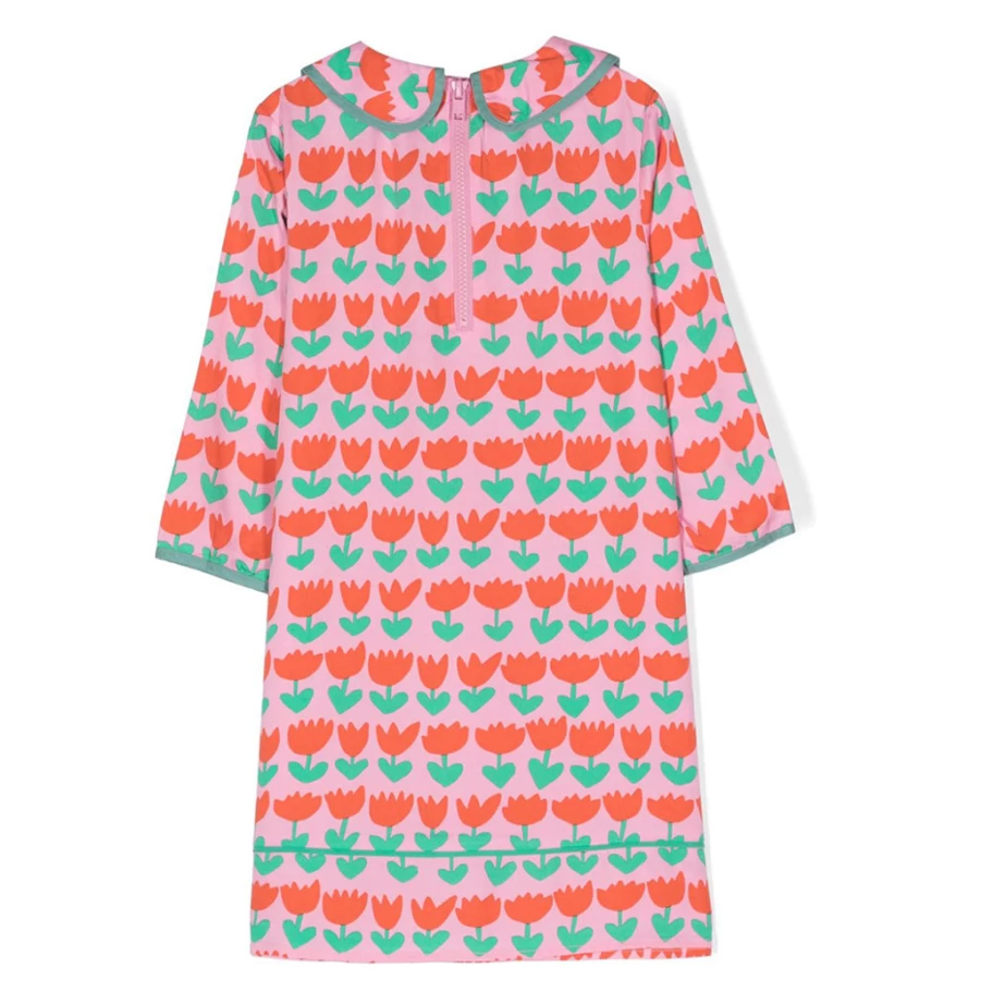 "KIDS21 Blue Tulips Dress for Kids - Floral Print Girls Dress"