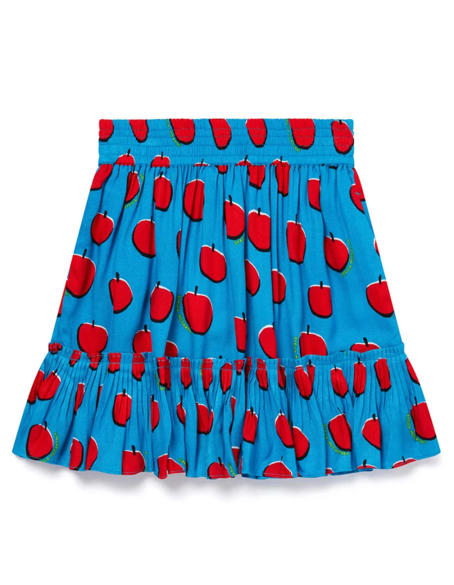 KIDS21 Blue Apple Print Skirt for Girls - Stylish Kids Fashion