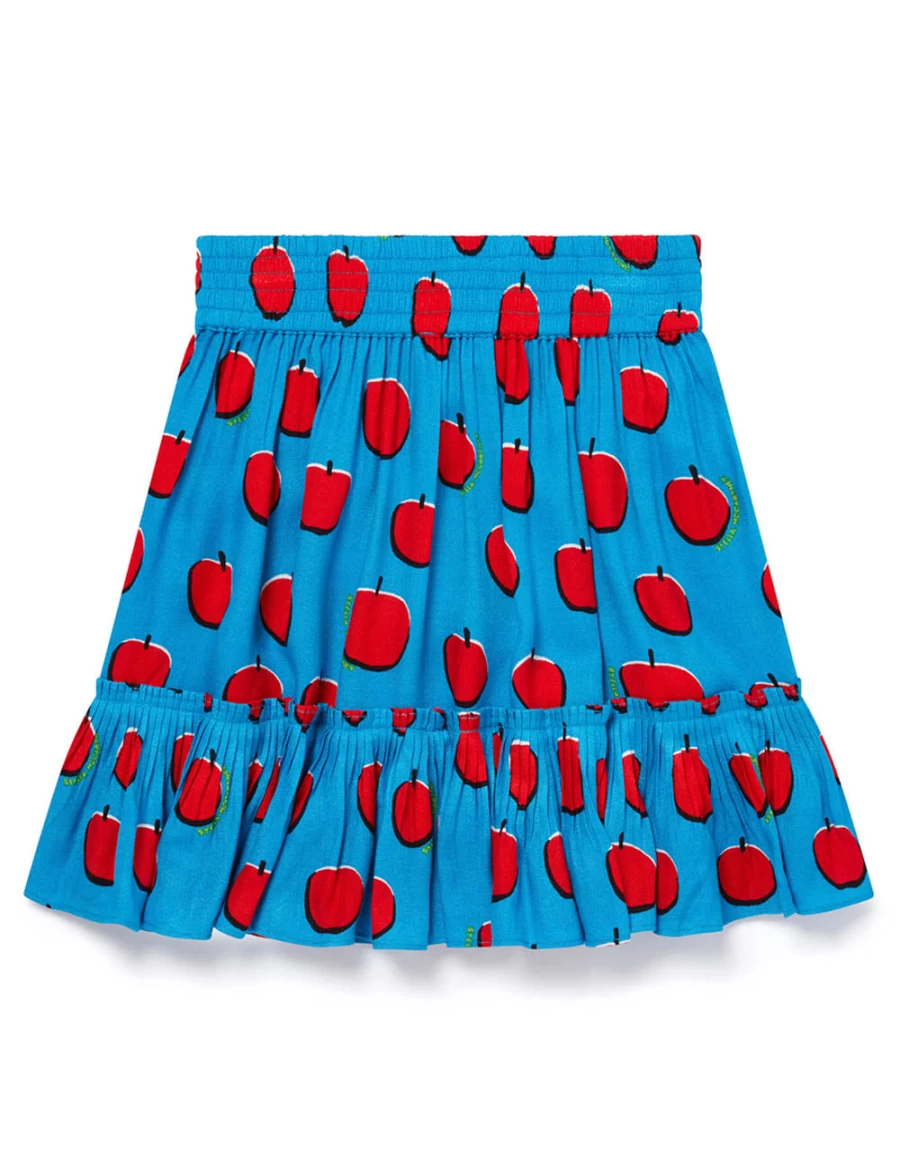 KIDS21 Blue Apple Print Skirt for Girls - Stylish Kids Fashion