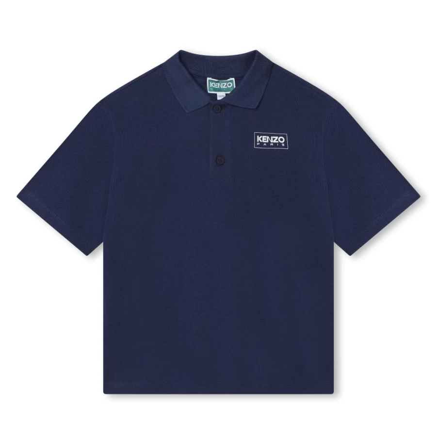 KIDS21 Navy Logo Polo T-Shirt for Kids | Classic Embroidered Design