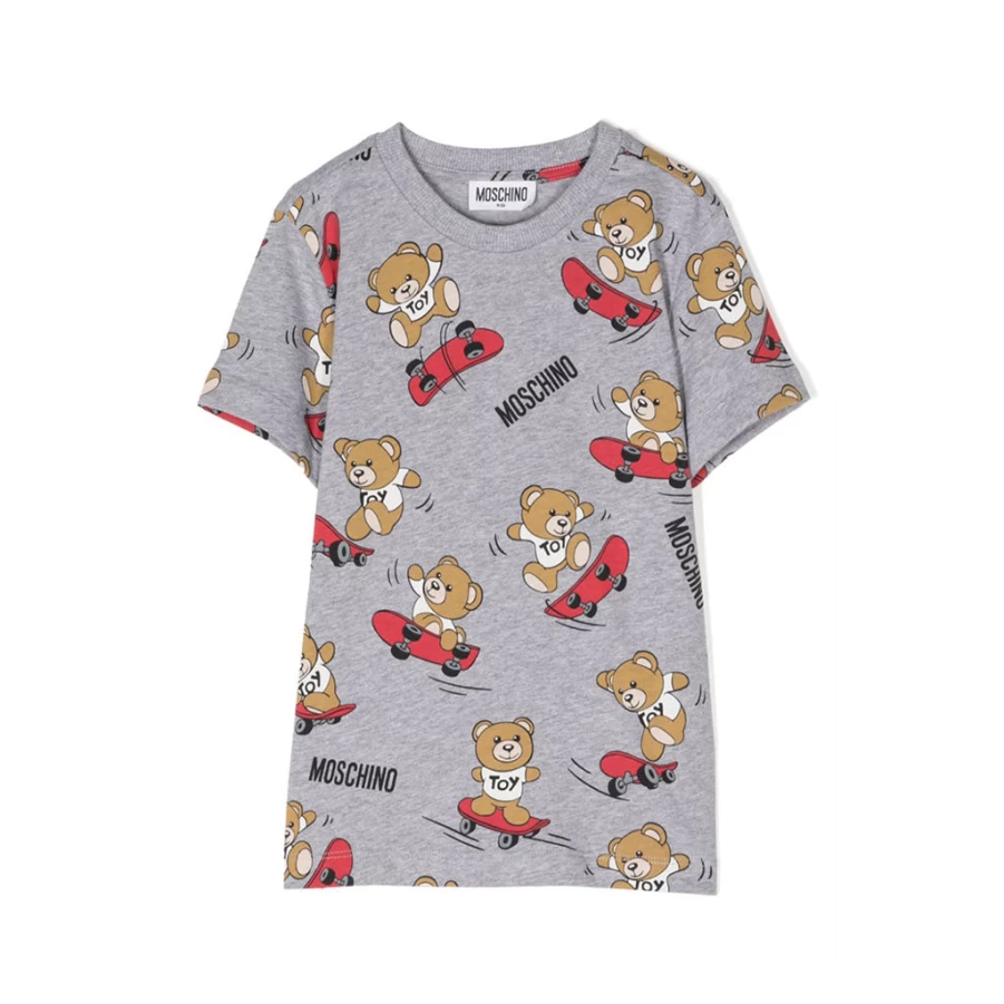 "KIDS21 Grey Bear Print T-Shirt for Kids - Cute Allover Animal Graphic Tee"