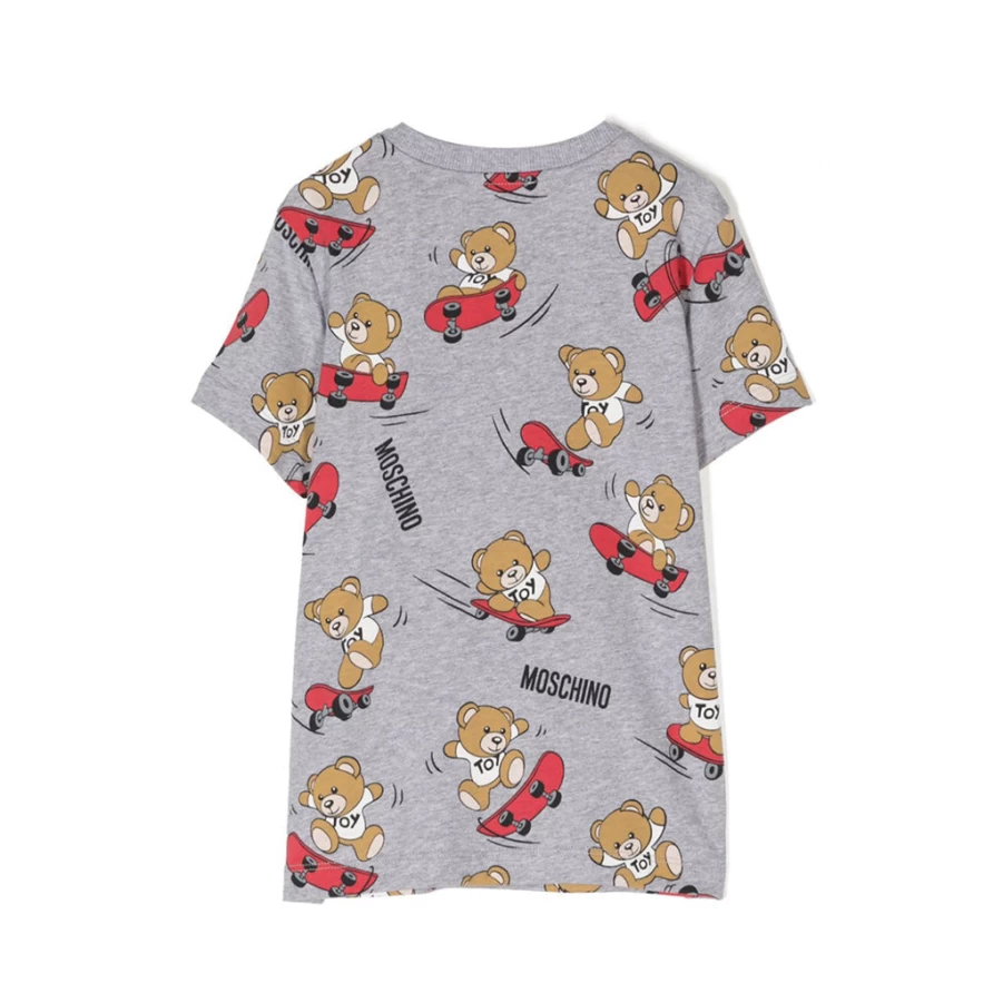 "KIDS21 Grey Bear Print T-Shirt for Kids - Cute Allover Animal Graphic Tee"