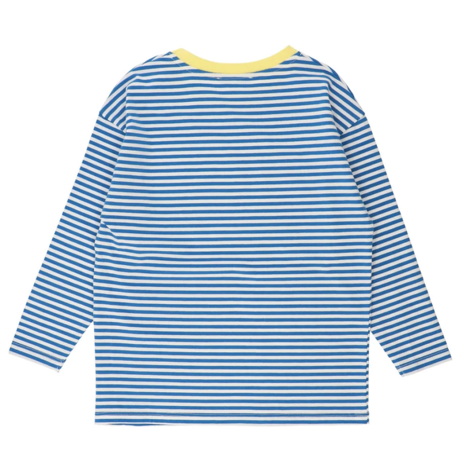 KIDS21 Blue Contrast-Trim Striped T-Shirt for Kids