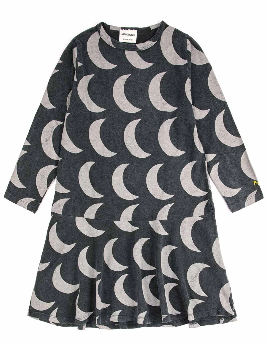KIDS21 Multi-Colored Moon Print Dress for Kids - Stylish All-Over Printed Dress