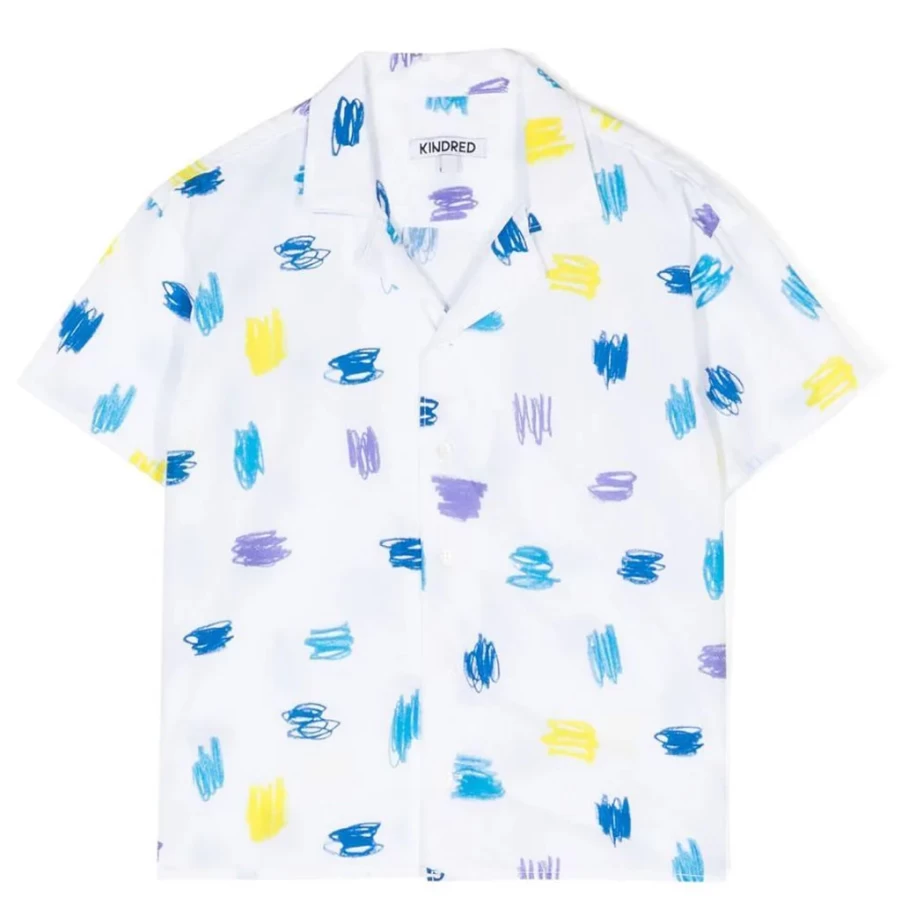 KIDS21 Multi-Colored Scribble Print Short Sleeve Shirt for Kids