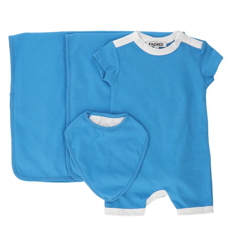 KIDS21 Blue Baby Romper Set - Soft Cotton Boys & Girls Jumpsuit Outfit