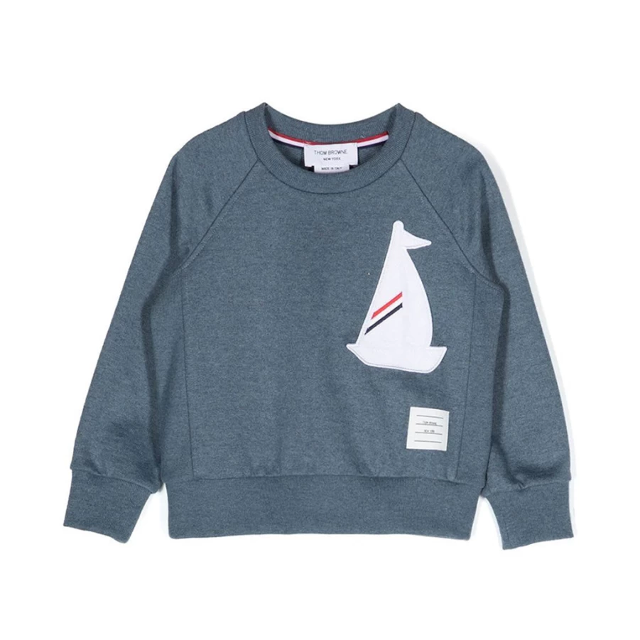Navy Embroidered Patch Sweatshirt for Kids by KIDS21 - Stylish & Comfortable Design
