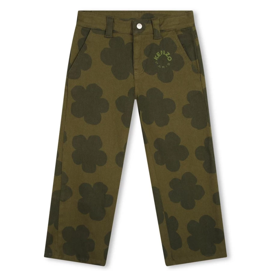 KIDS21 Khaki Floral Dot Print Trousers for Kids