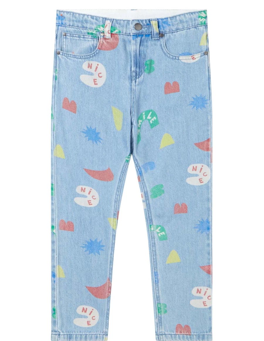 "KIDS21 Light Blue Shapes Trousers for Kids - Stylish & Comfortable"
