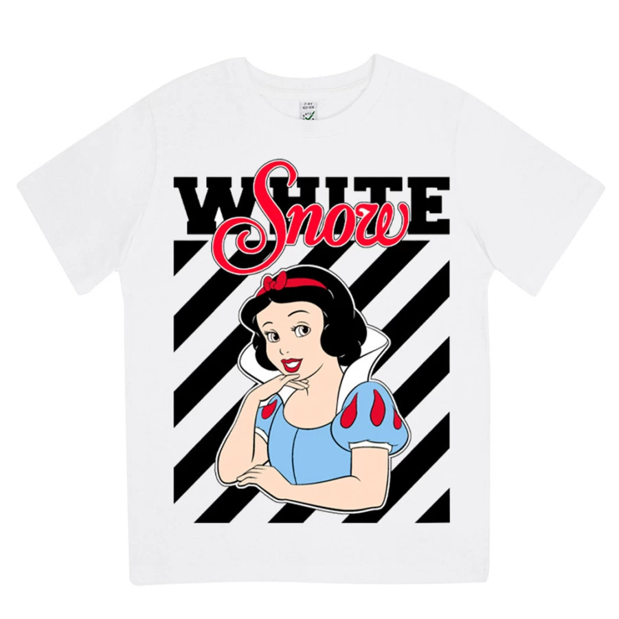 KIDS21 White Snow Print T-Shirt for Kids - Comfortable Cotton Tee with Fun Winter Design