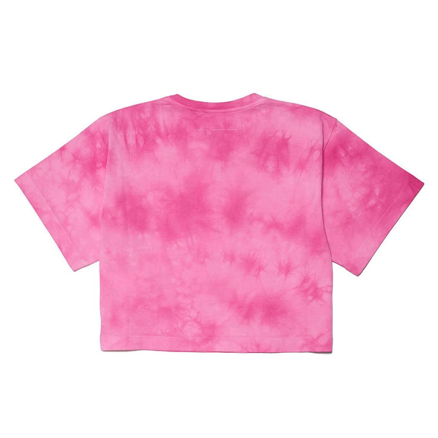 KIDS21 Fuchsia Tie-Dye Cropped T-Shirt for Girls | Trendy Short Sleeve Top