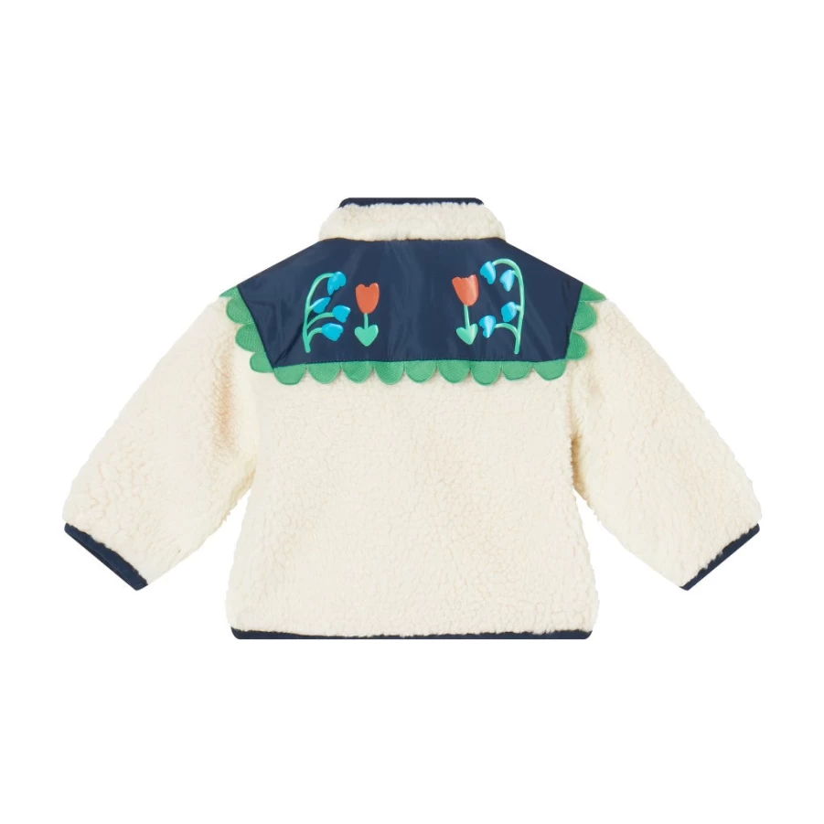 KIDS21 Ivory Flower Teddy Bear Jacket for Kids - Soft & Cozy Winter Outerwear