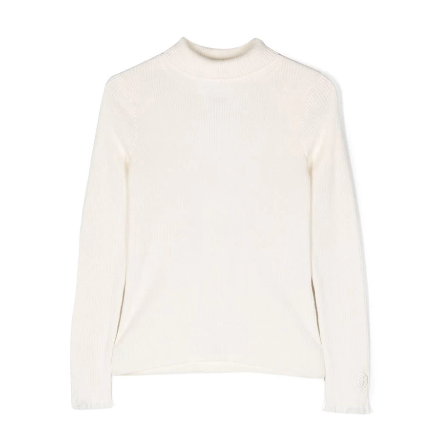 KIDS21 White Turtle Neck Knitwear Top for Kids
