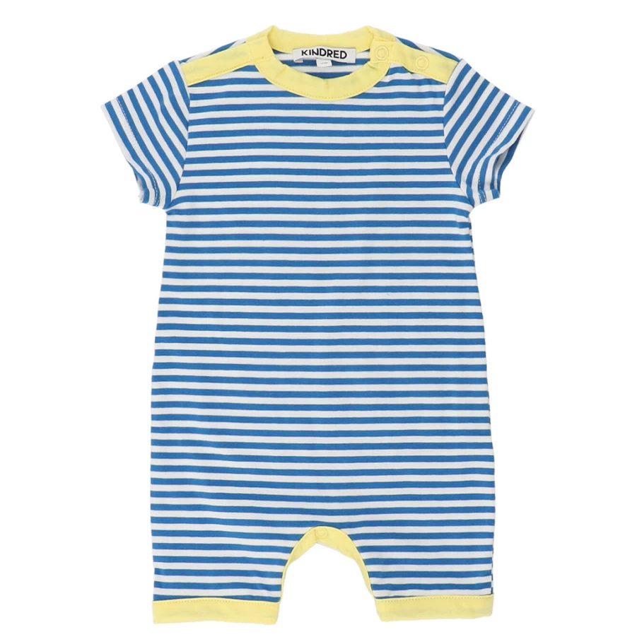 "KIDS21 Blue Horizontal Stripe Romper Set for Kids - Stylish & Comfortable Outfit"