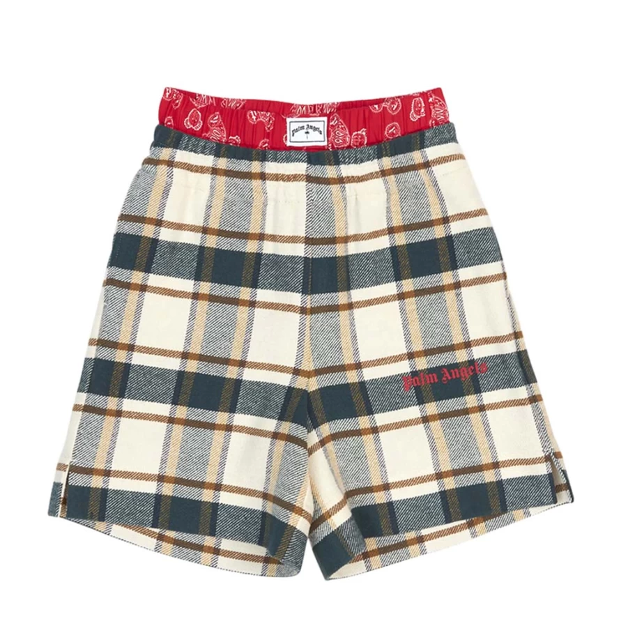 KIDS21 Multi-Colored Paisley Checkered Bear Print Shorts for Kids