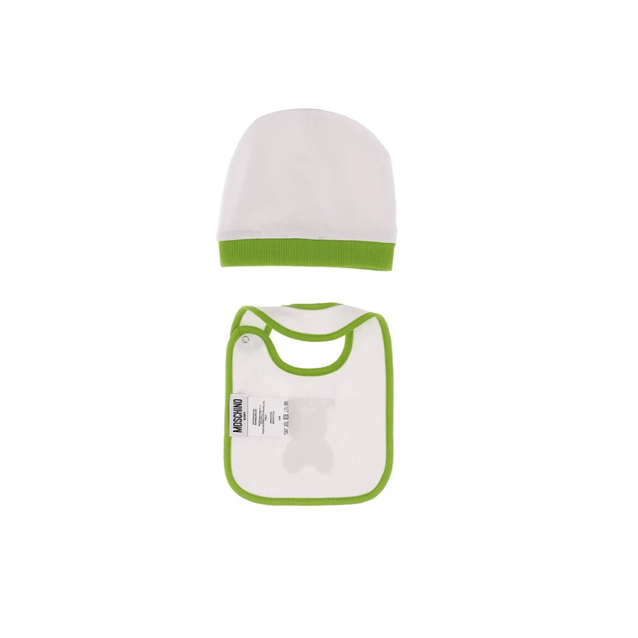 KIDS21 Baby Hat & Bib Set - Soft White Cotton Newborn Essentials for Boys & Girls