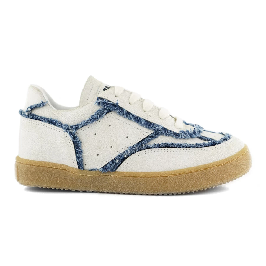 "KIDS21 White Denim Trim Sneakers for Kids – Stylish Casual Trainers"