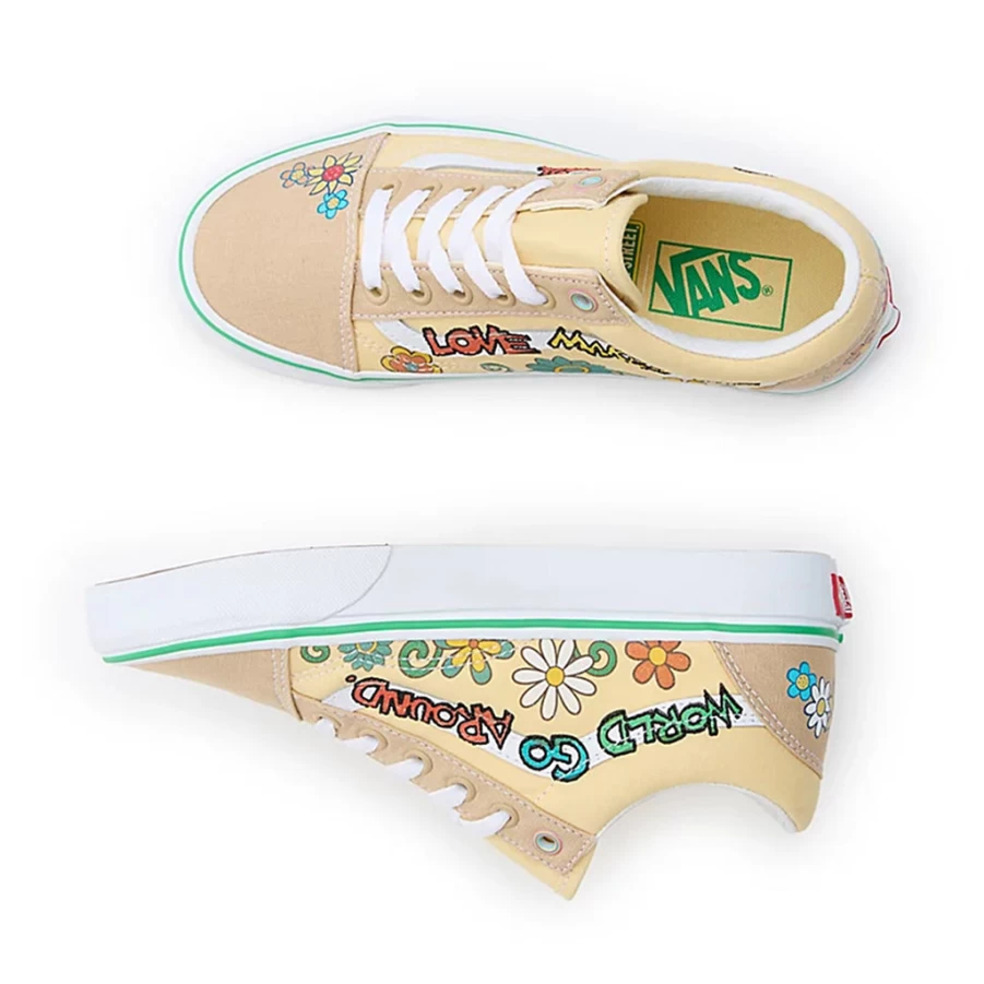 KIDS21 Beige Old Skool Shoes Inspired by Vans X Sesame Street Collab for Kids