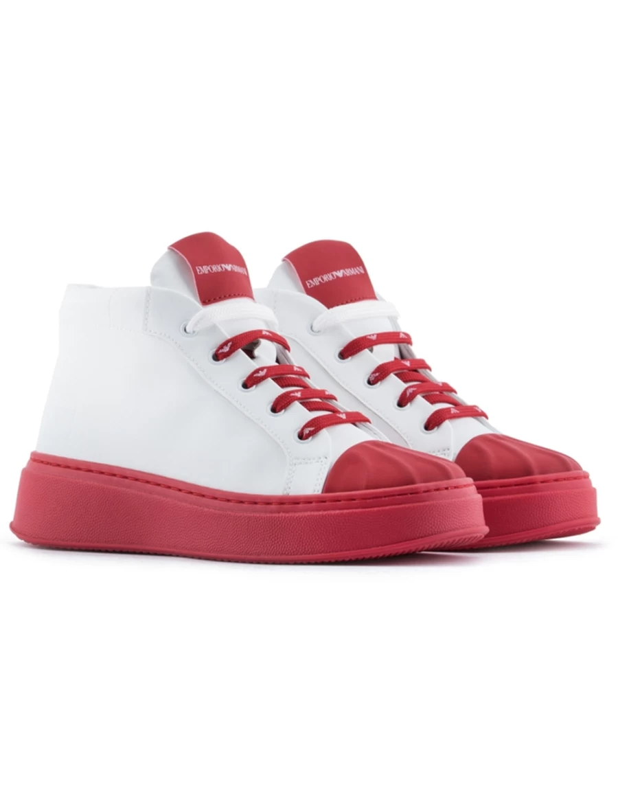 KIDS21 Red Logo High Top Sneakers for Kids - Stylish Comfortable Athletic Shoes