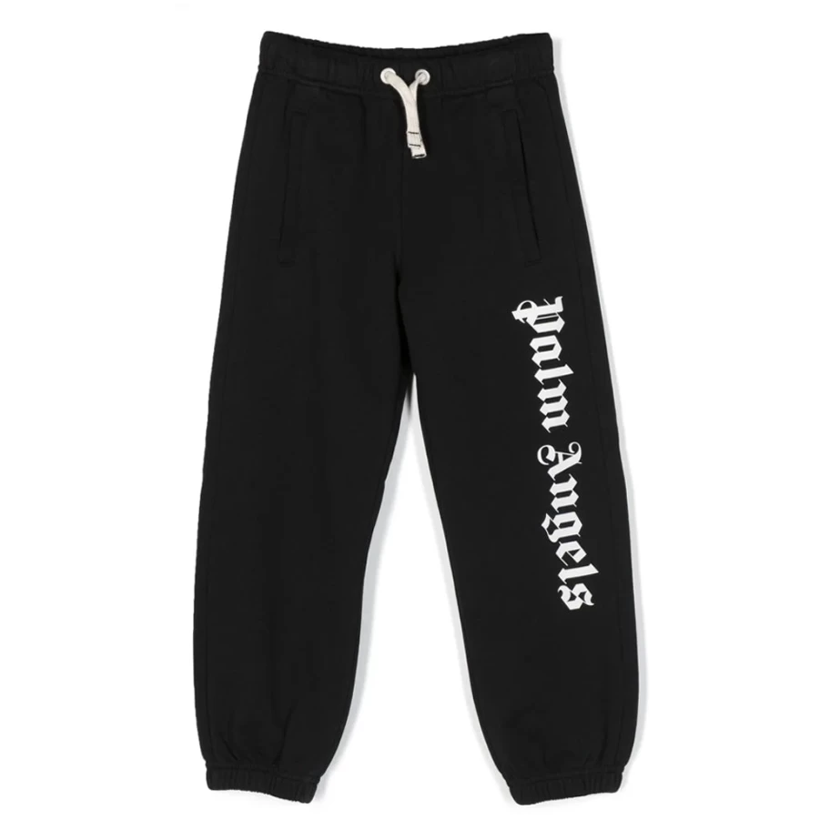 KIDS21 Classic Black Overlogo Sweatpants for Kids - Comfortable Cotton Joggers