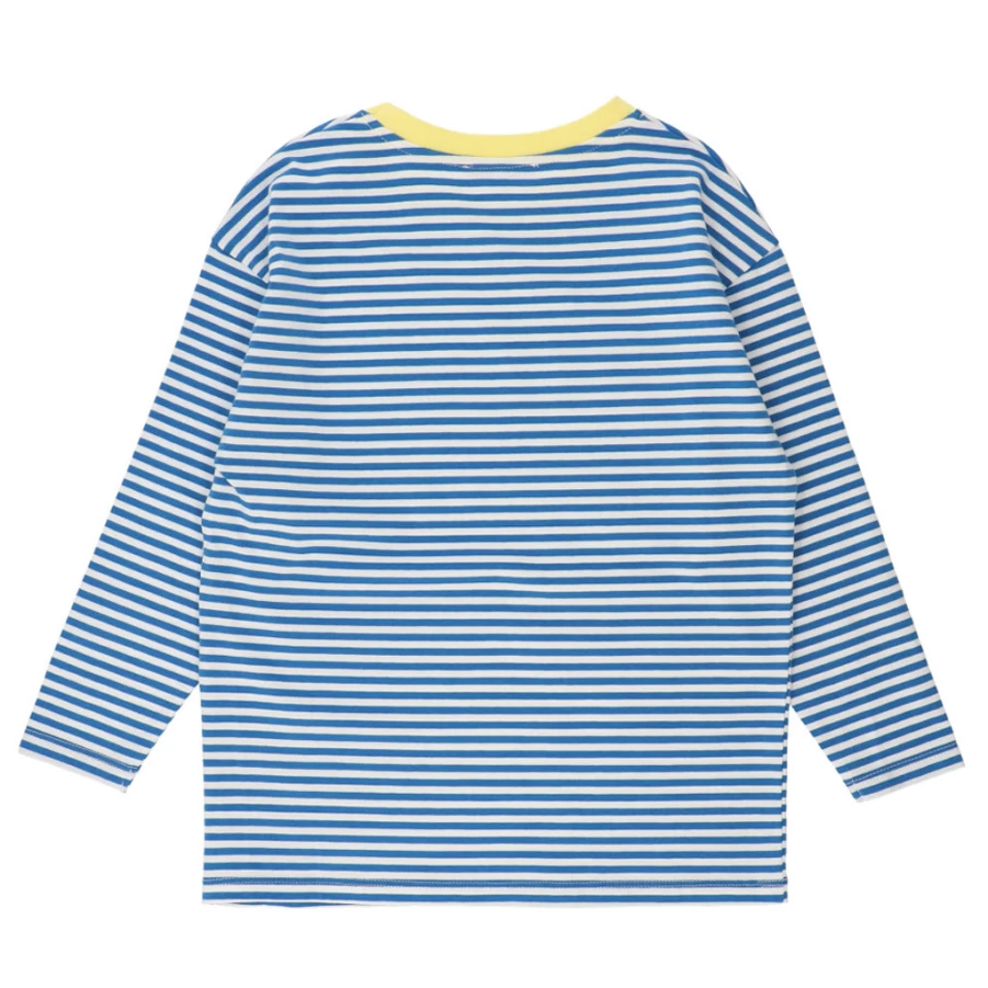 "KIDS21 Blue Contrast-Trim Striped T-Shirt for Kids"