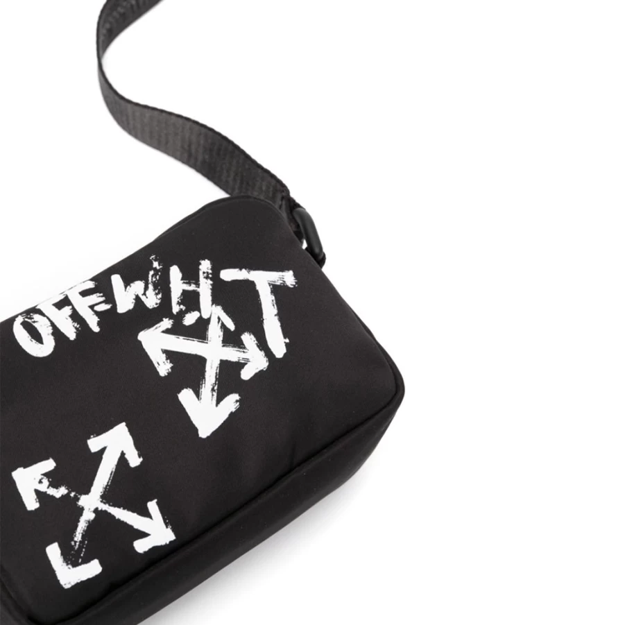 KIDS21 Black Paint Script Messenger Bag for Kids - Stylish & Durable School Backpack