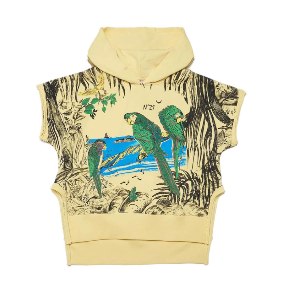 "KIDS21 Yellow Graphic Print Sweatshirt for Kids - Trendy & Comfortable"