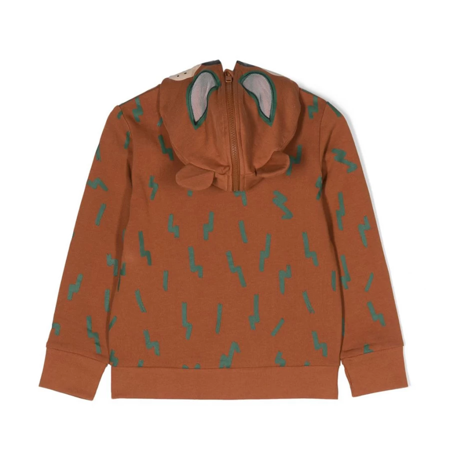 "KIDS21 Brown Bear Hooded Cardigan for Kids - Cozy Animal Print Sweater"