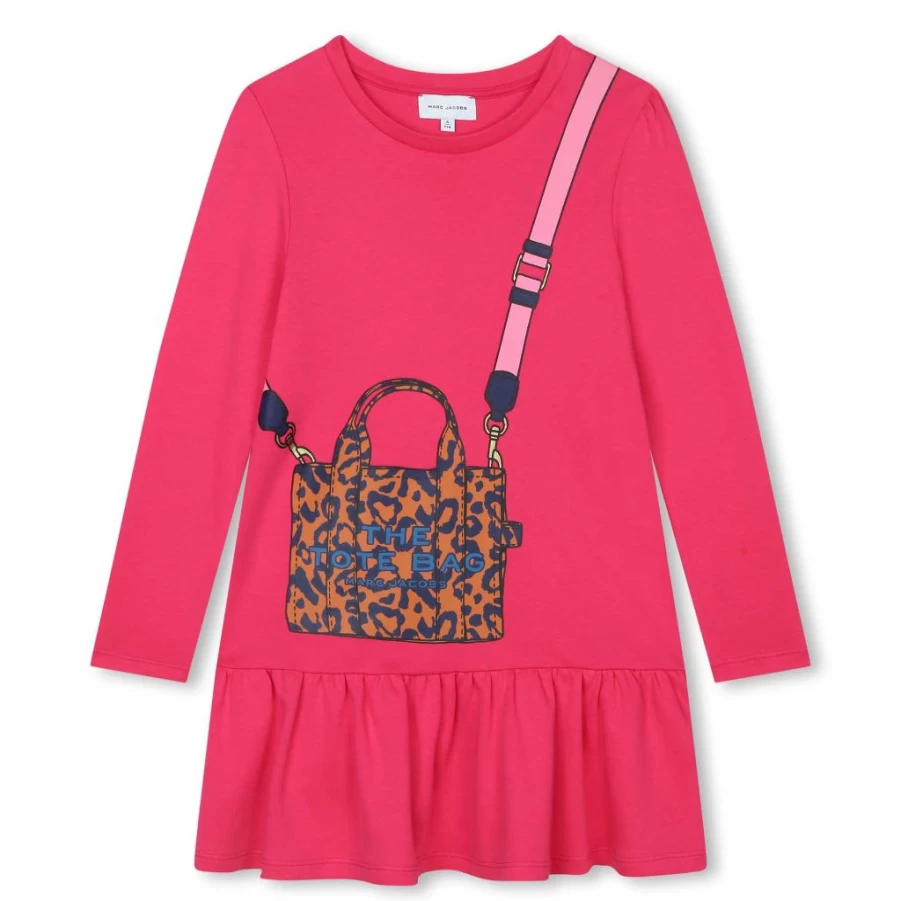 KIDS21 Fuchsia Tote Bag T-Shirt Dress for Kids - Stylish & Comfortable Casual Wear