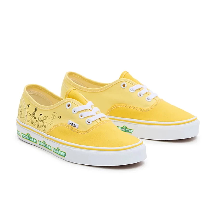 KIDS21 Yellow Authentic Vans Style Shoes Inspired by Sesame Street for Kids