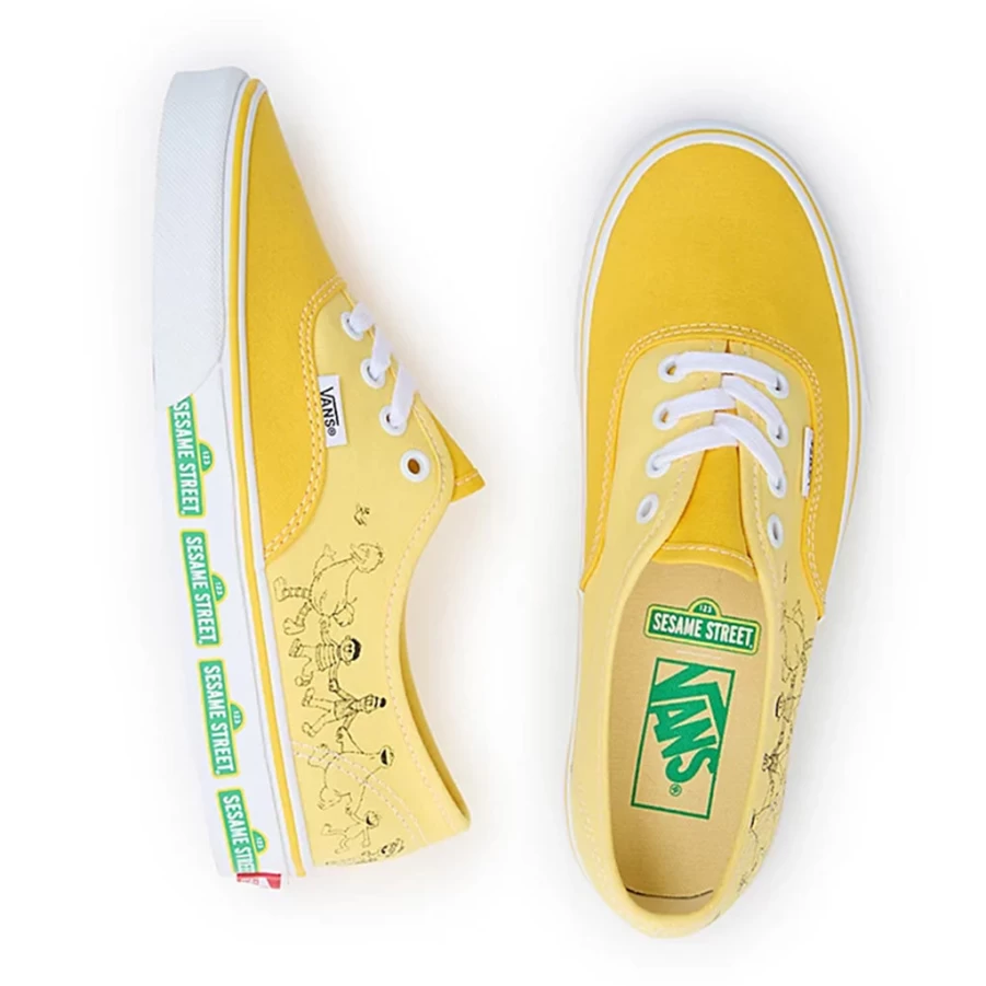 KIDS21 Yellow Authentic Vans Style Shoes Inspired by Sesame Street for Kids