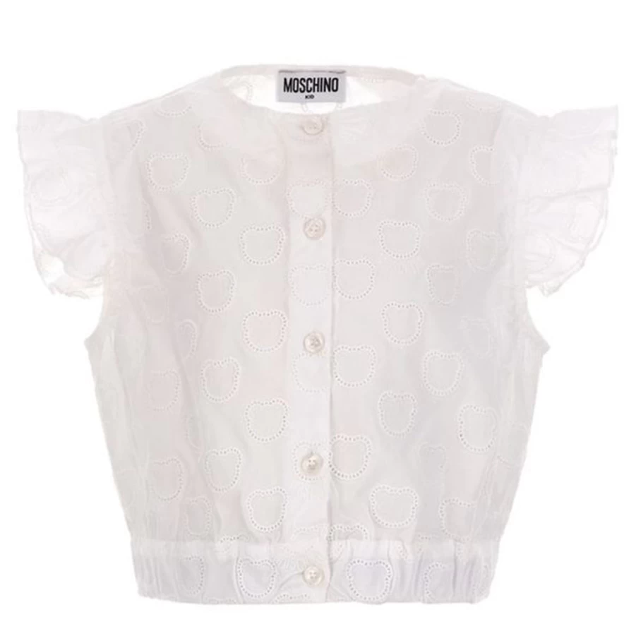 "KIDS21 White Bear Print Blouse for Kids - Adorable Animal Motif Top"