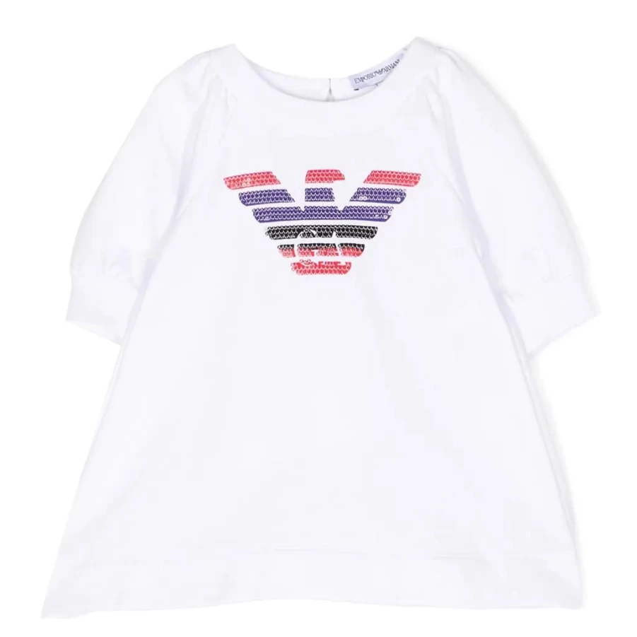 KIDS21 White Logo A-Line Dress for Girls - Elegant Casual Summer Dress