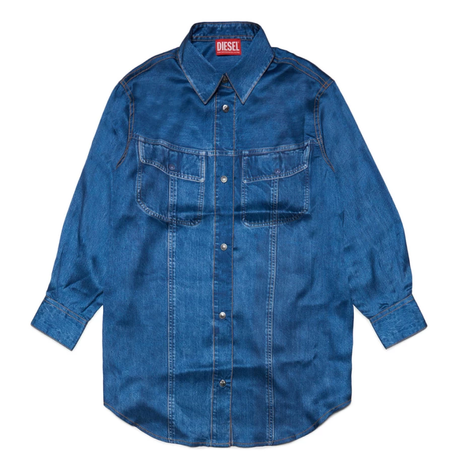 KIDS21 Indigo Denim Printed Soft Dress for Kids - Comfortable & Stylish
