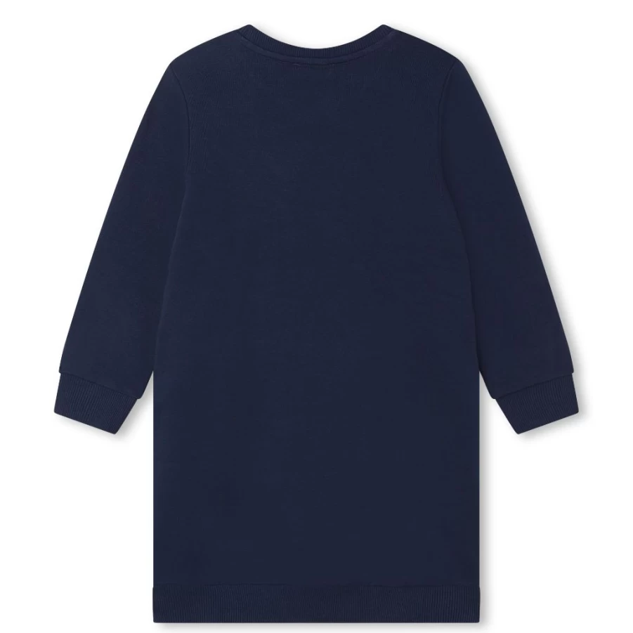 KIDS21 Navy Blue Logo Print Dress for Kids | Stylish Children's Dress