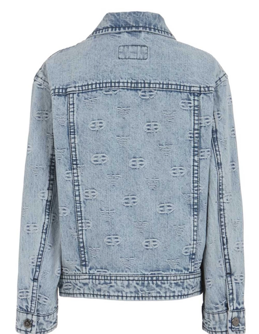 KIDS21 Indigo Denim Jacket with Logo Jacquard Design for Kids