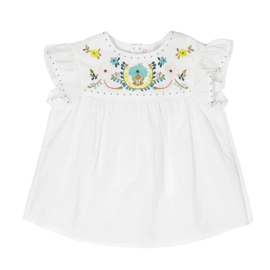 KIDS21 White Althea Blouse for Girls - Elegant Lace Top Kids Fashion