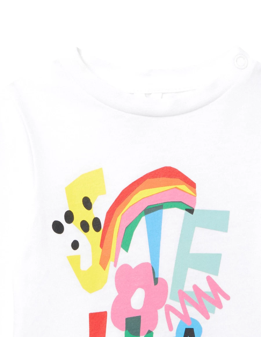 "KIDS21 White Floral and Geometric Print T-Shirt for Kids"